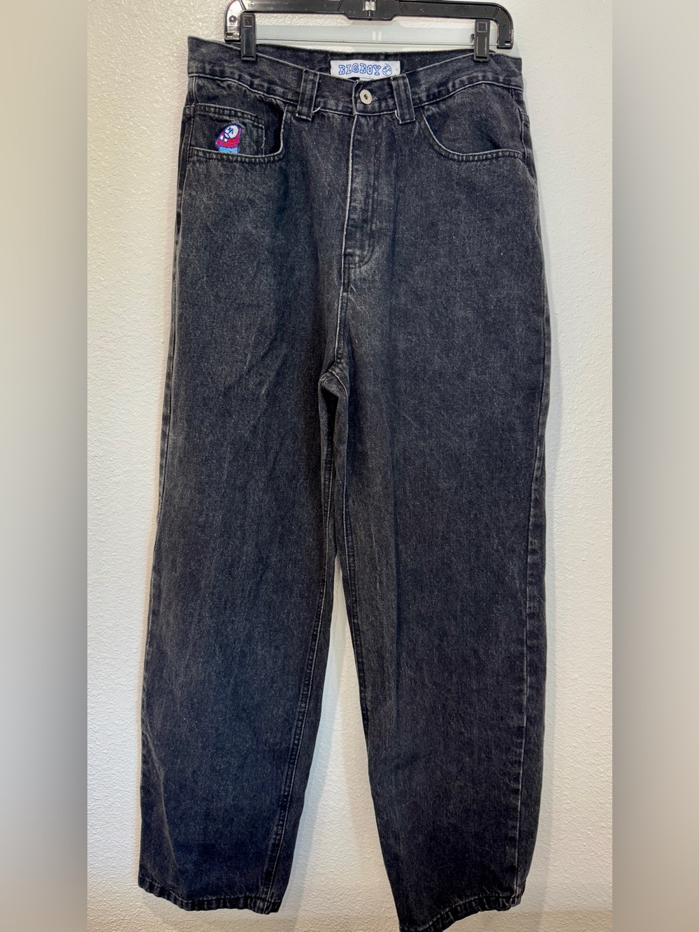 Polar Skate Co. Washed Black Big Boy Jeans Tapered Fit Denim Skatewear Y2K Sz L